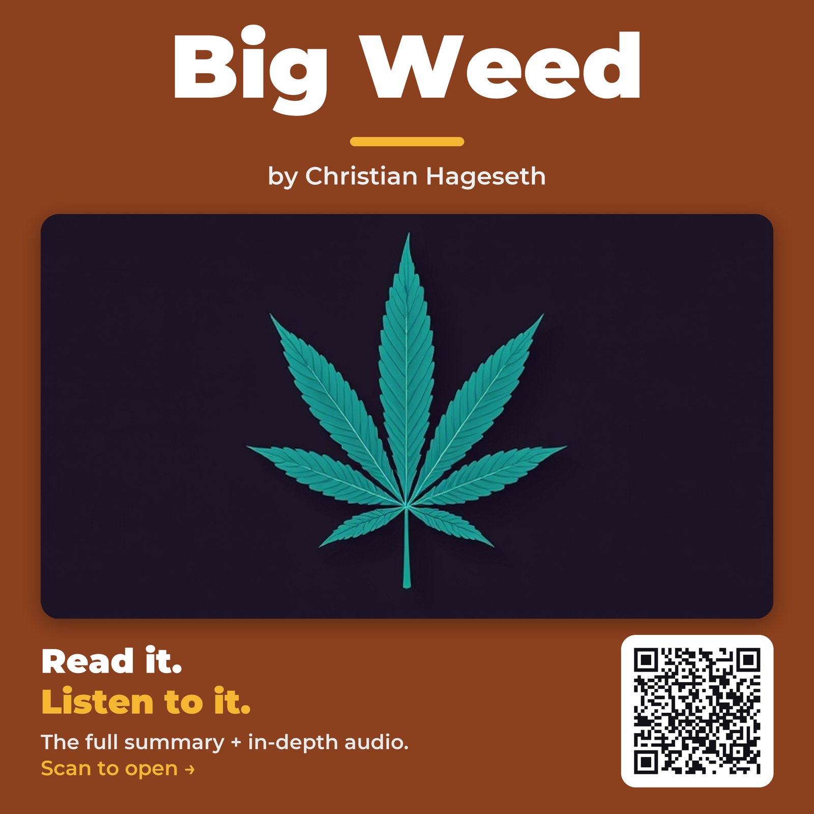 Big Weed by Christian Hageseth - Book Summary
