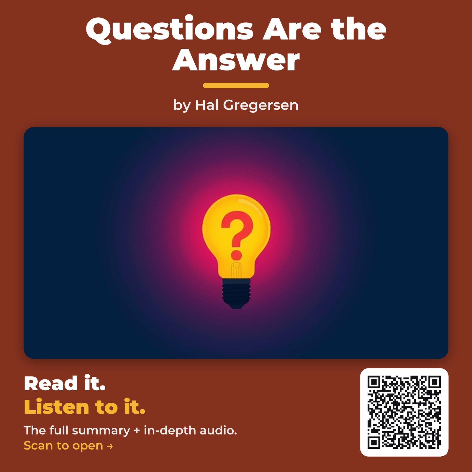 Questions Are the Answer by Hal Gregersen