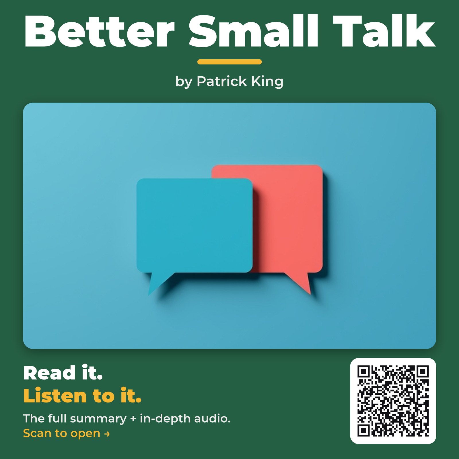 Better Small Talk by Patrick King - Book Summary