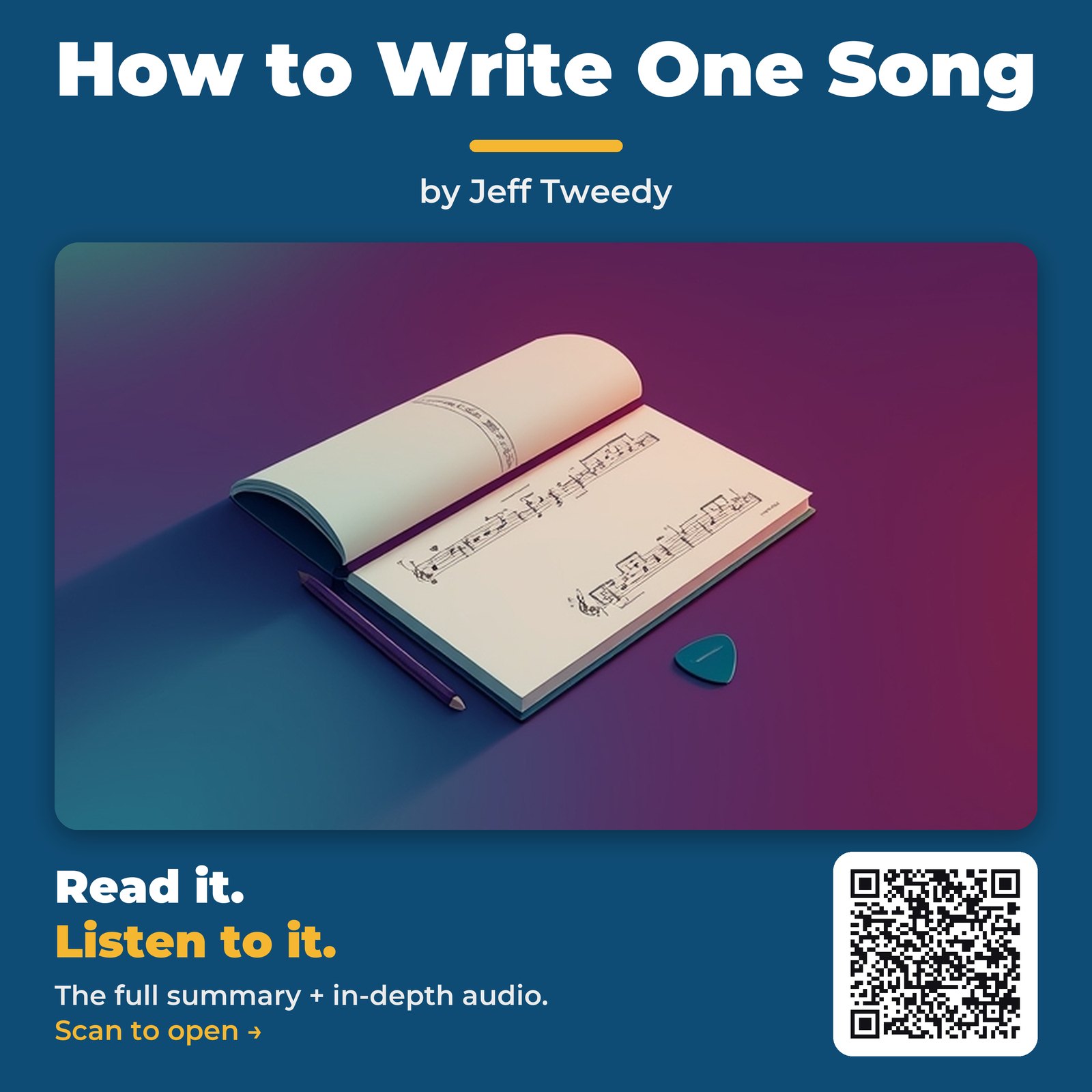 How to Write One Song by Jeff Tweedy - Book Summary