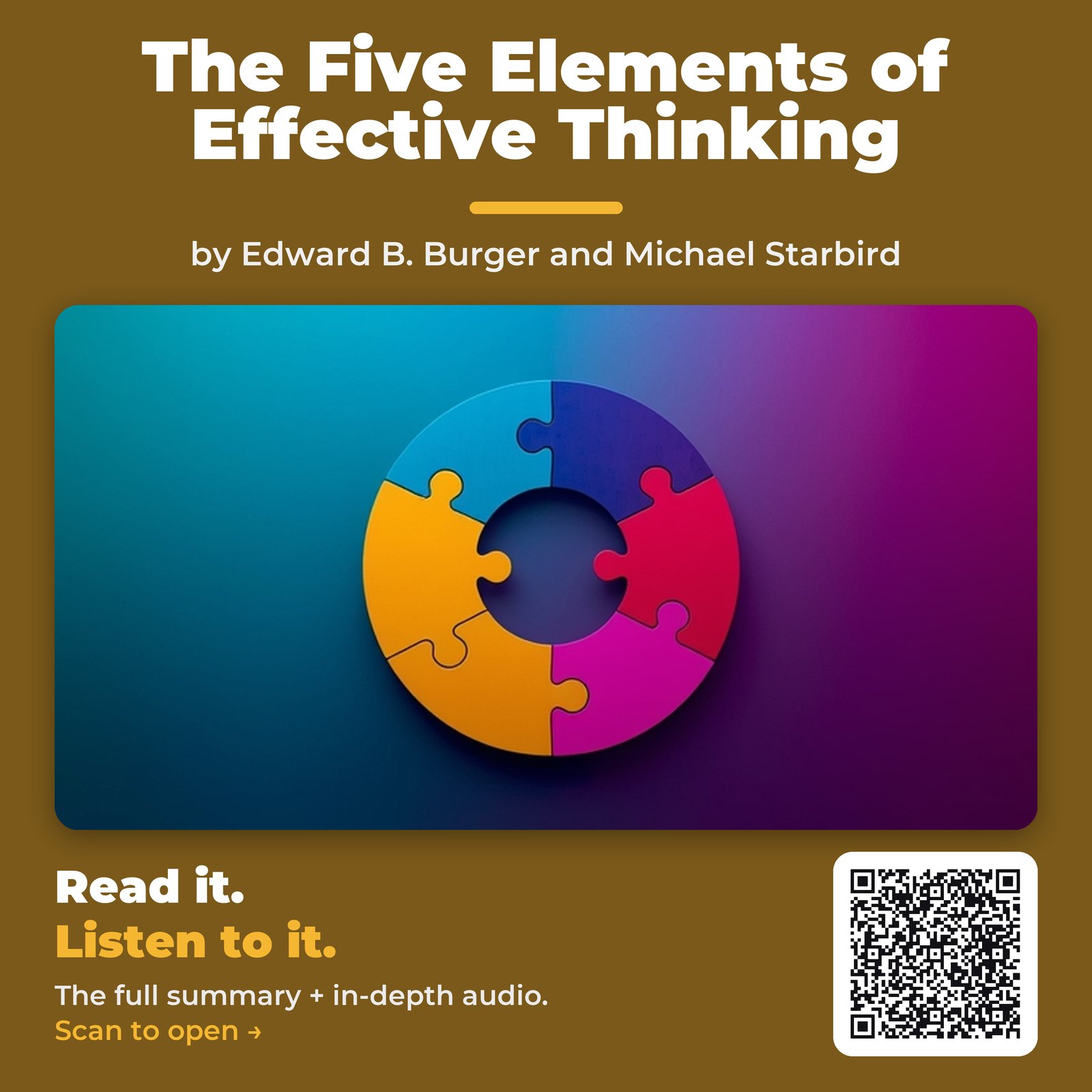 The Five Elements of Effective Thinking by Edward B. Burger and Michael Starbird - Book Summary