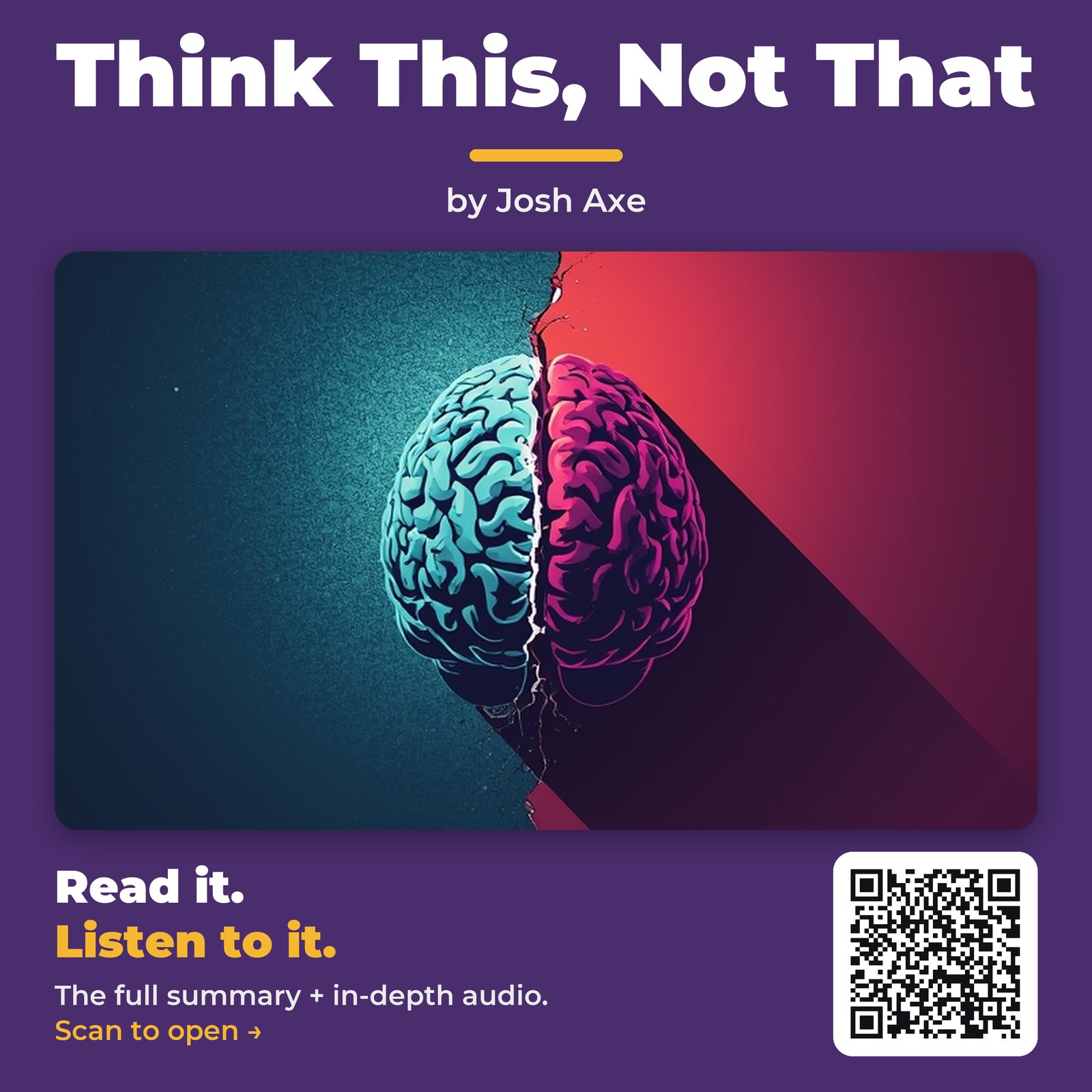 Think This, Not That by Josh Axe - Book Summary