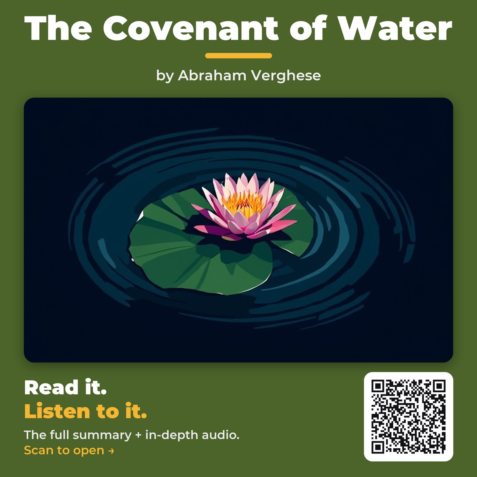 The Covenant of Water by Abraham Verghese