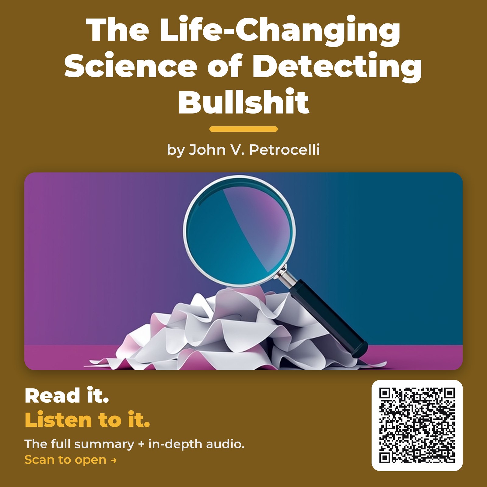 The Life-Changing Science of Detecting Bullshit by John V. Petrocelli