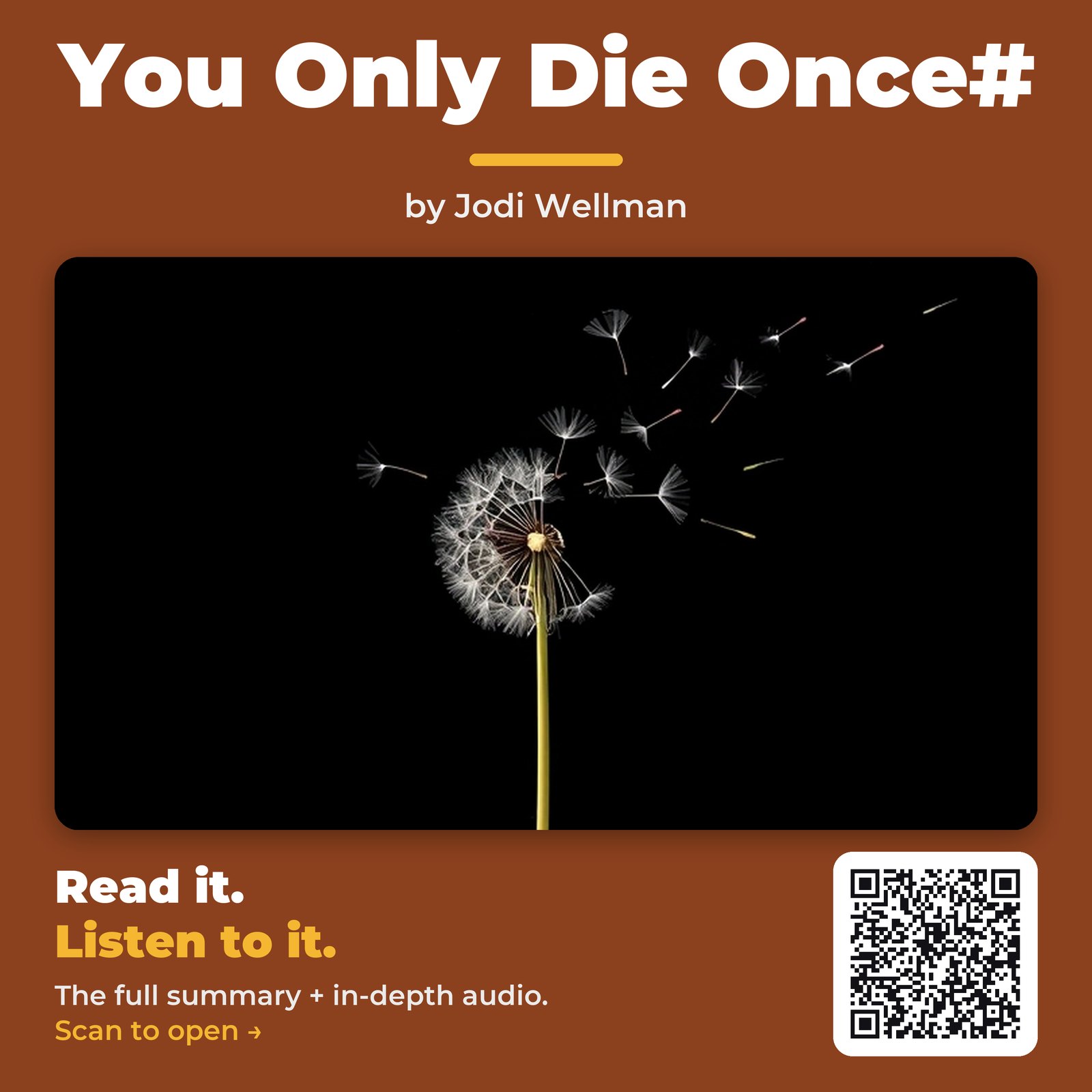 You Only Die Once# by Jodi Wellman - Book Summary