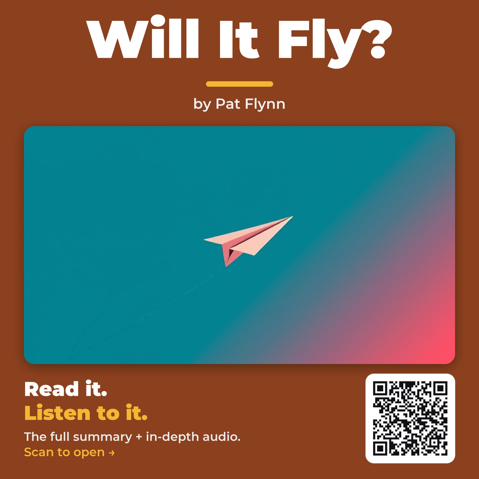 Will It Fly? by Pat Flynn - Book Summary