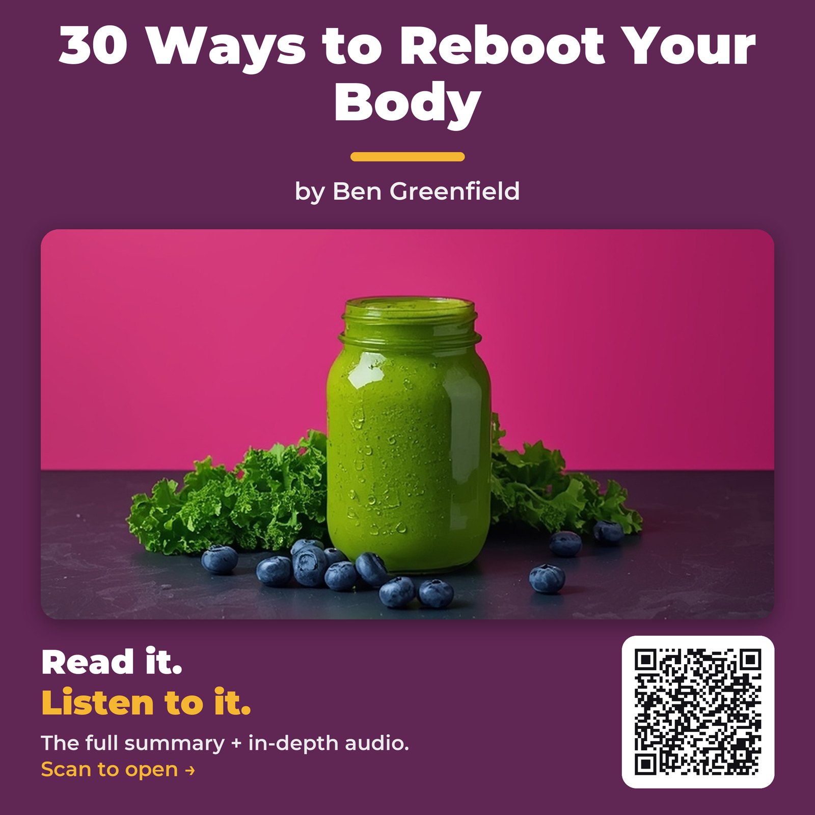 30 Ways to Reboot Your Body by Ben Greenfield - Book Summary