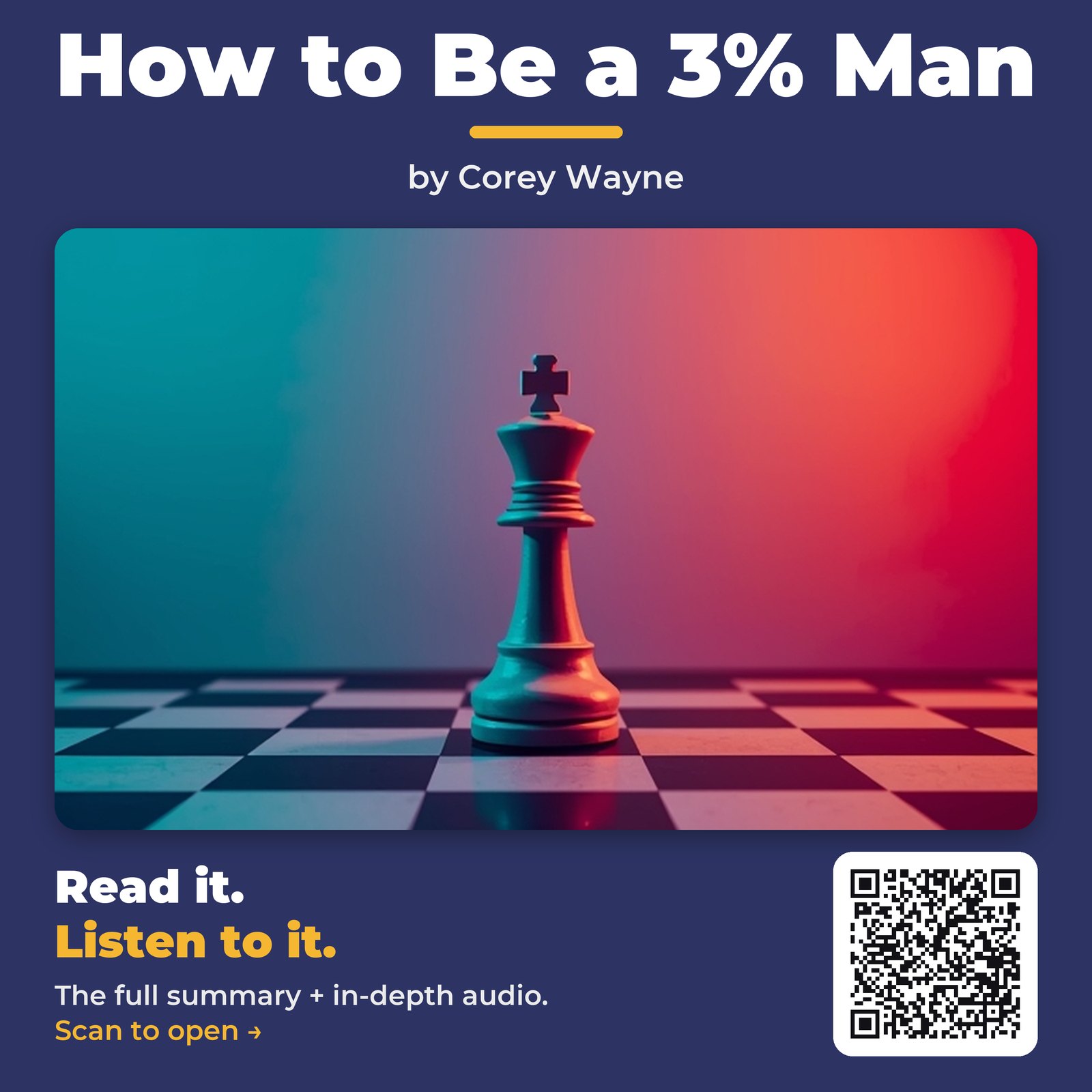 How to Be a 3% Man by Corey Wayne - Book Summary