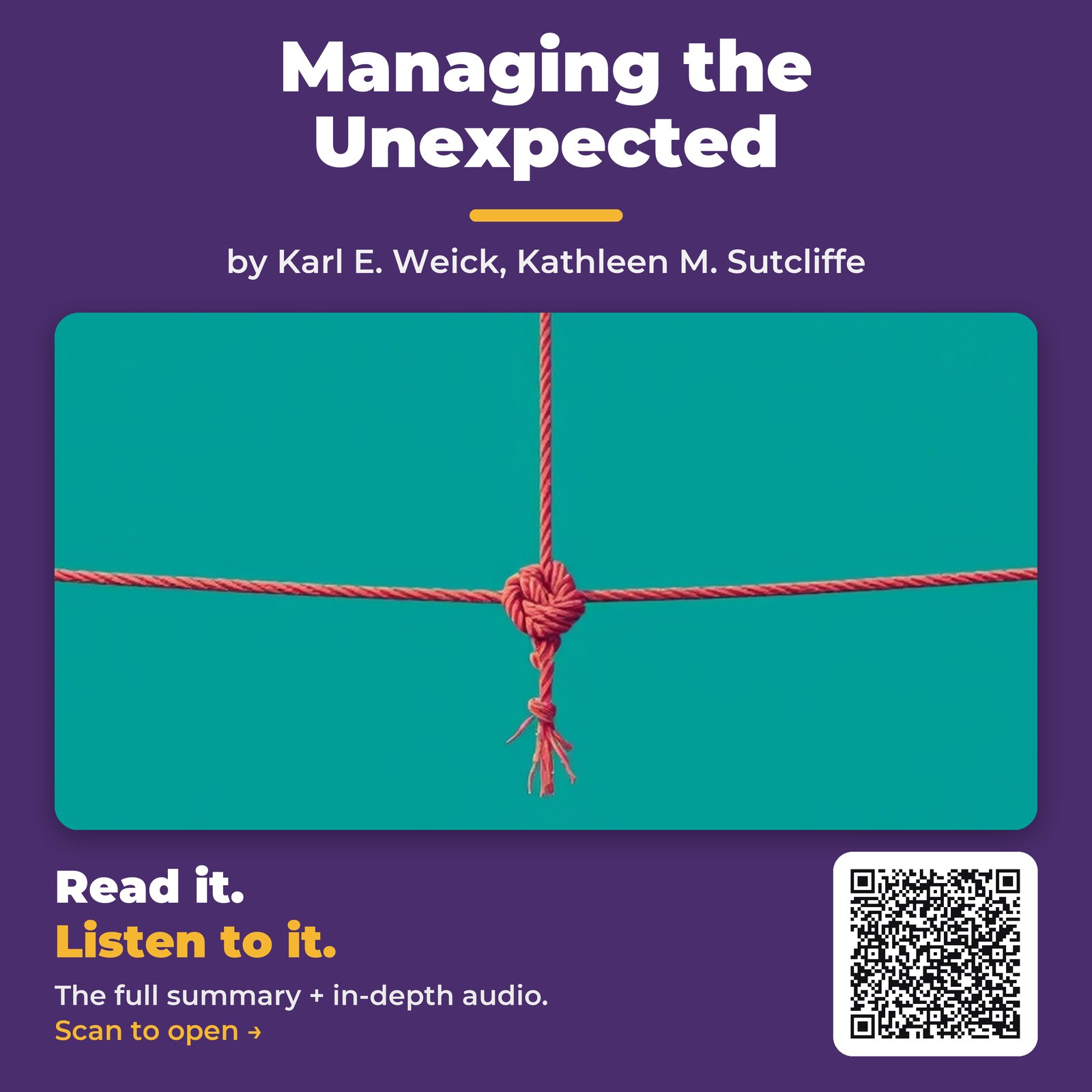 Managing the Unexpected by Karl E. Weick, Kathleen M. Sutcliffe - Book Summary