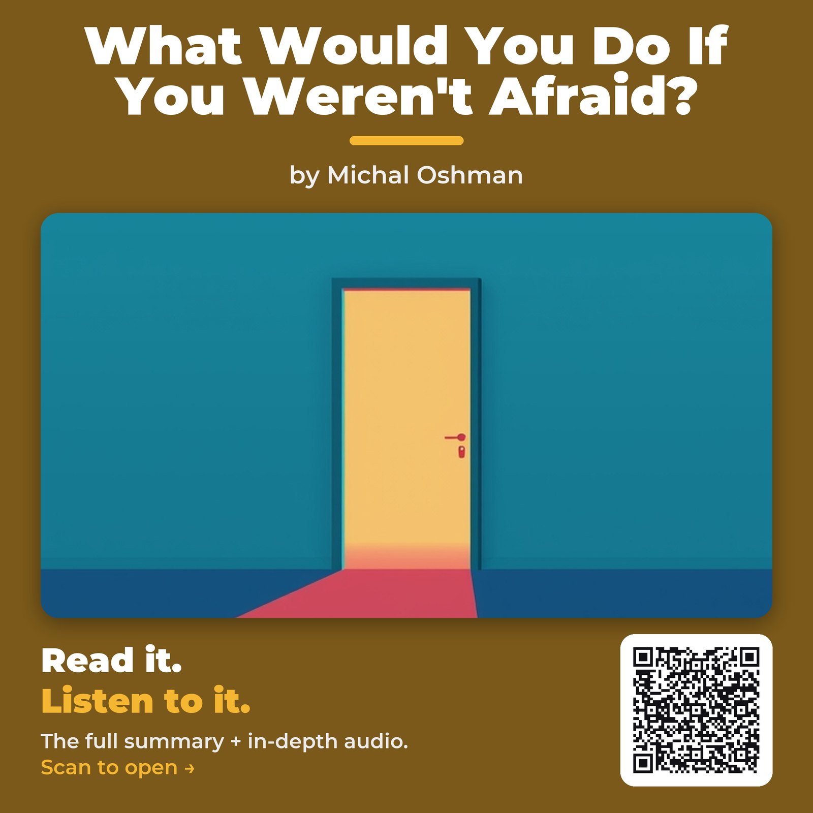 What Would You Do If You Weren't Afraid? by Michal Oshman - Book Summary