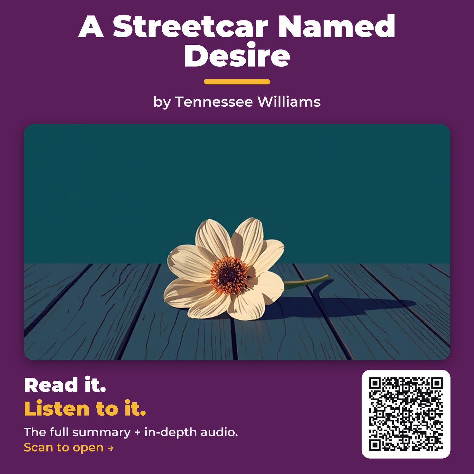 A Streetcar Named Desire by Tennessee Williams episode artwork
