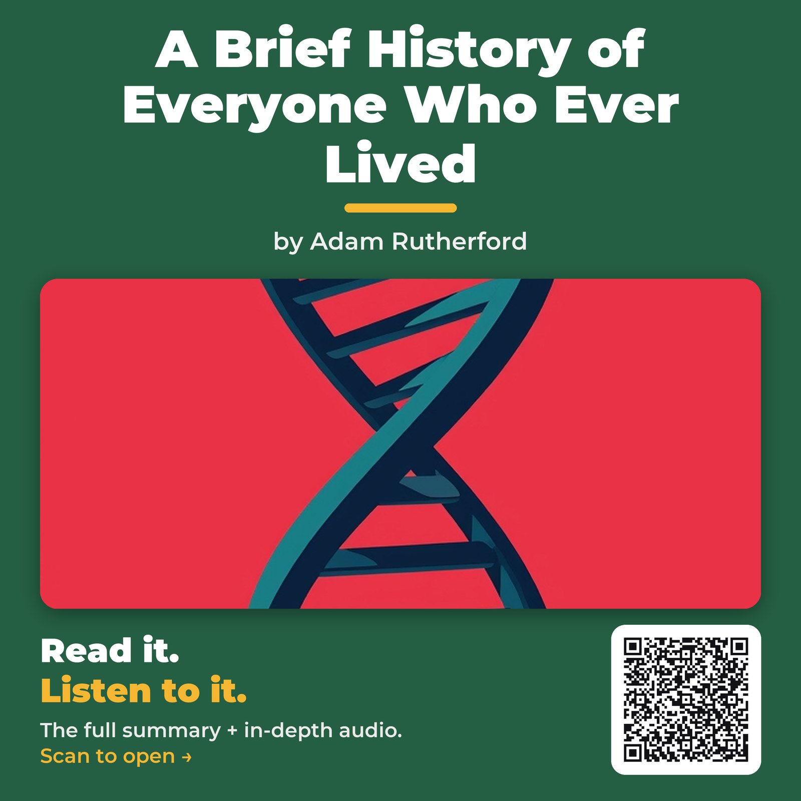 A Brief History of Everyone Who Ever Lived by Adam Rutherford - Book Summary