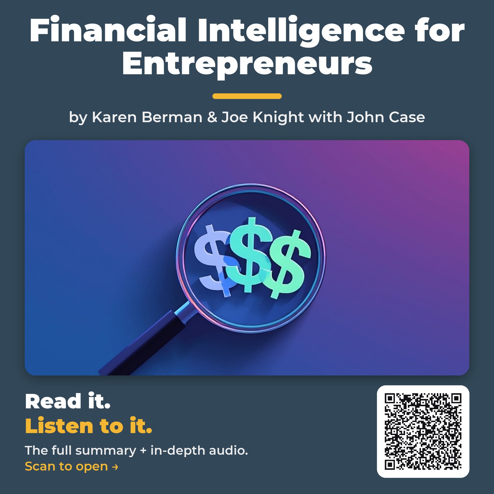 Financial Intelligence for Entrepreneurs by Karen Berman & Joe Knight with John Case