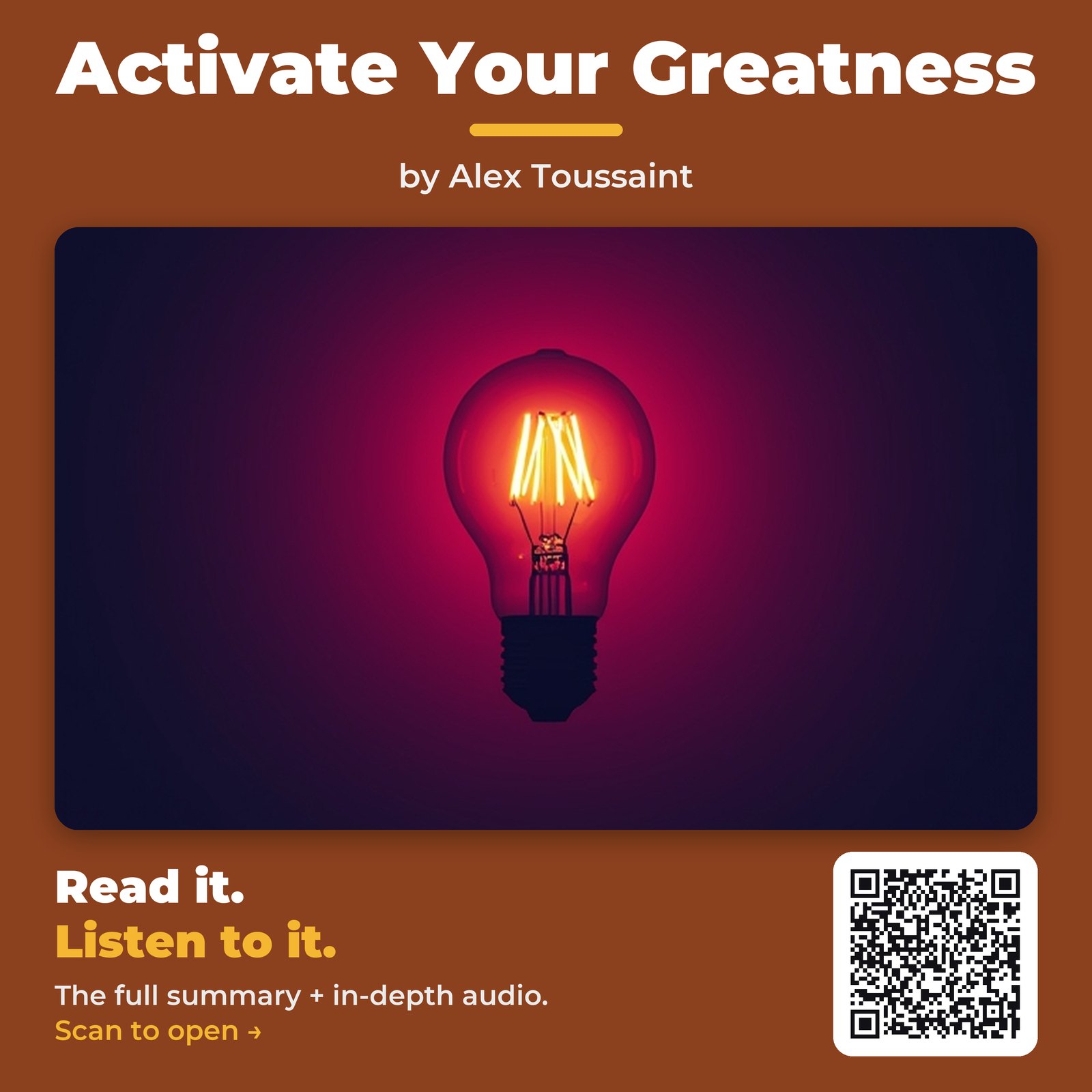 Activate Your Greatness by Alex Toussaint - Book Summary