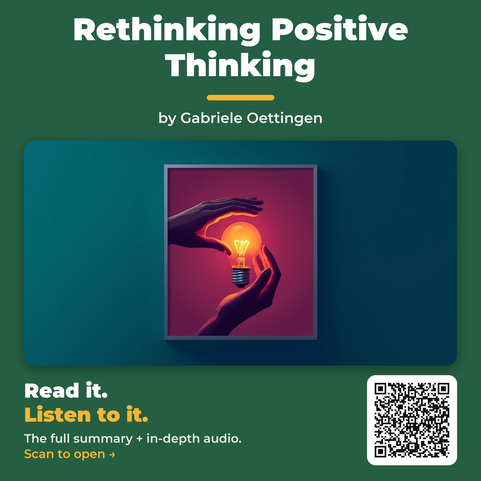 Rethinking Positive Thinking by Gabriele Oettingen
