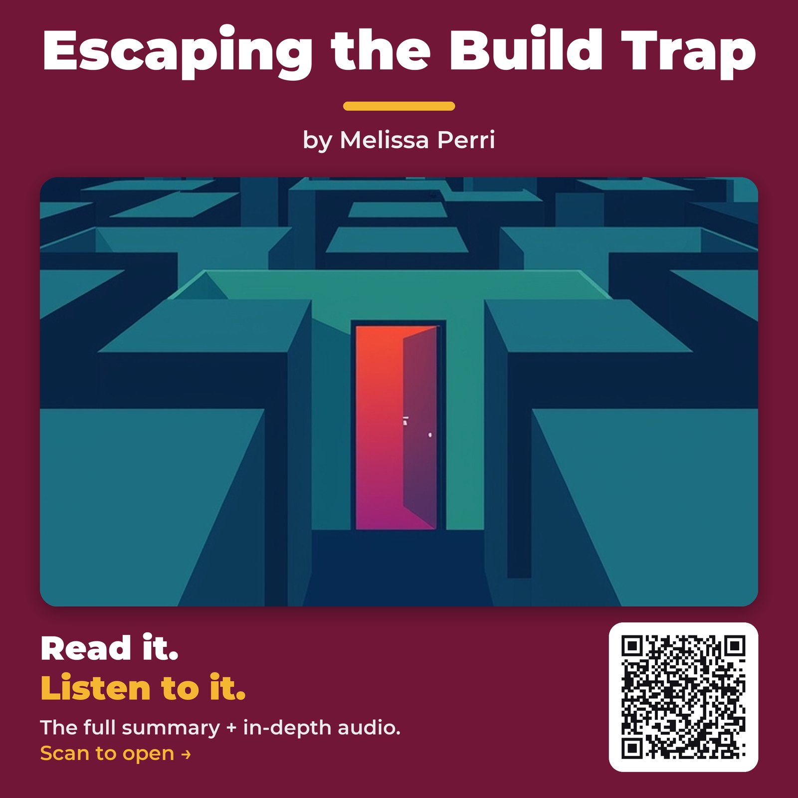 Escaping the Build Trap by Melissa Perri - Book Summary